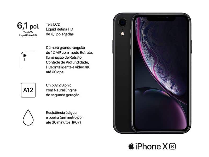 Apple iPhone XR ブラック 本体 64gb iPhone XR Apple 64GB Preto 6,1” 12MP iOS - iPhone - Magazine